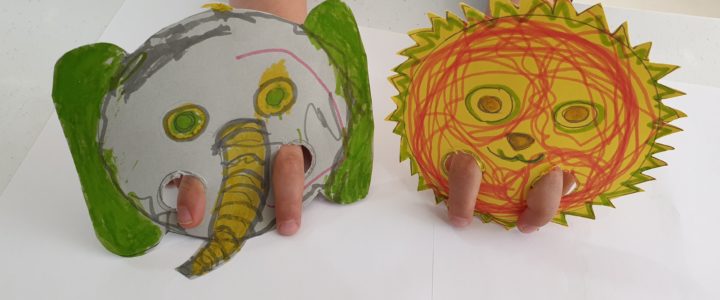Elephant and Lion Finger Puppets